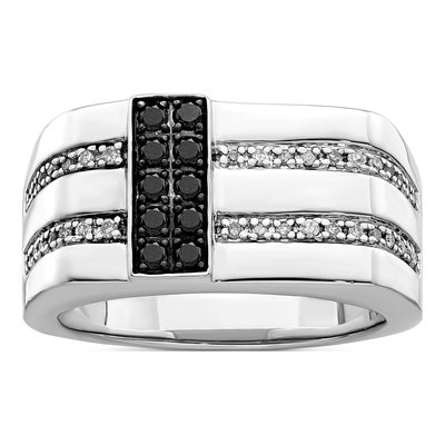 Men's Sterling Silver 0.52 ct tw Diamond Ring