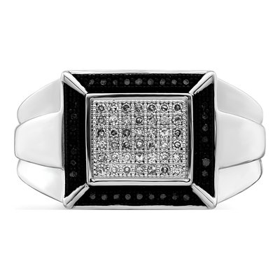 Men's Sterling Silver 1/4 ct tw Diamond Ring – view 5