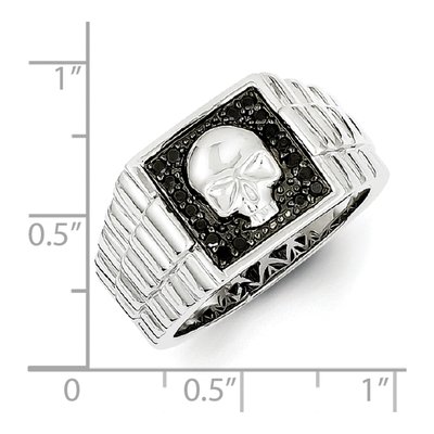 Men's Sterling Silver 0.19 ct tw Diamond Skull Ring – view 6