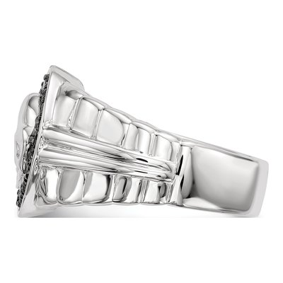 Men's Sterling Silver 0.4 ct tw Diamond Skull Ring – view 4