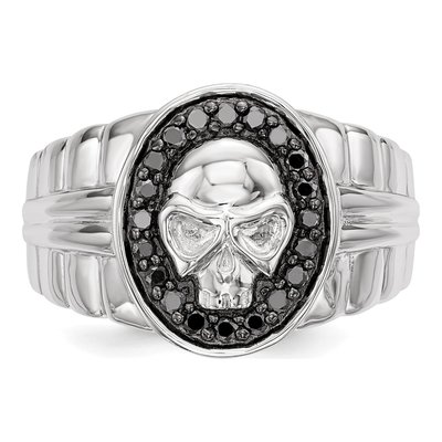 Men's Sterling Silver 0.4 ct tw Diamond Skull Ring – view 5