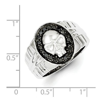 Men's Sterling Silver 0.4 ct tw Diamond Skull Ring – view 6