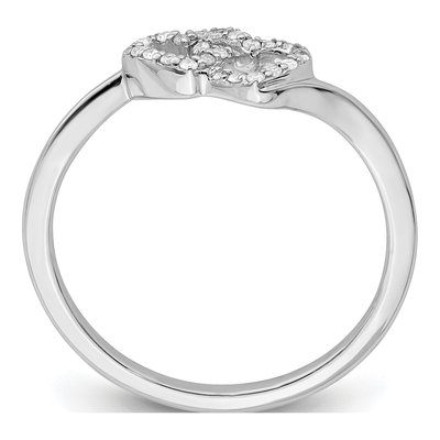 Sterling Silver 0.11 ct tw Diamond Double Heart Promise Ring – view 3
