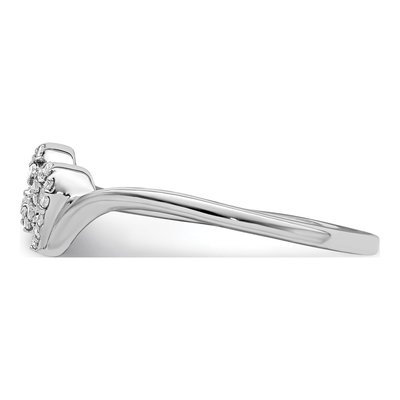 Sterling Silver 0.11 ct tw Diamond Double Heart Promise Ring – view 4