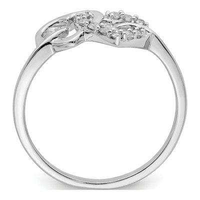 Sterling Silver 1/8 ct tw Diamond Double Heart Ring – view 3