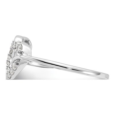Sterling Silver 1/8 ct tw Diamond Double Heart Ring – view 4