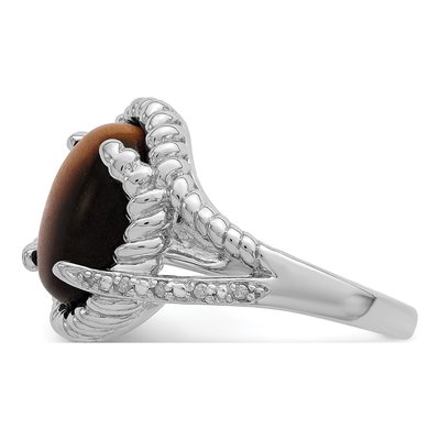 Sterling Silver Diamond Tiger's Eye Ring – view 5