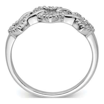 Sterling Silver Diamond Triple Heart Ring – view 3