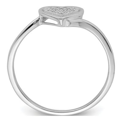 Sterling Silver 1/20 ct tw Diamond Heart Ring – view 3