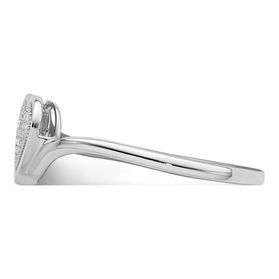 Sterling Silver 1/20 ct tw Diamond Heart Ring – view 4