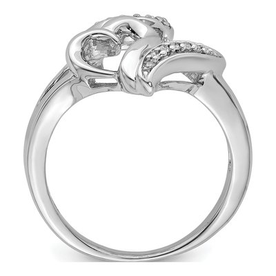 Sterling Silver 1/20 ct tw Diamond Heart Ring – view 2
