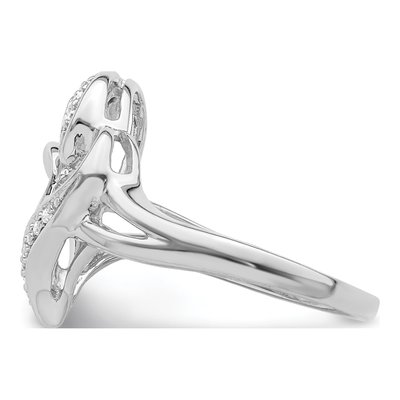 Sterling Silver 1/20 ct tw Diamond Heart Ring – view 3