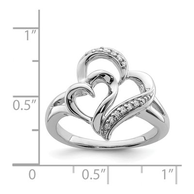 Sterling Silver 1/20 ct tw Diamond Heart Ring – view 4