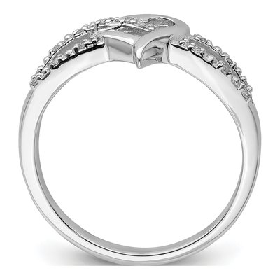 Sterling Silver Diamond Heart Ring – view 3