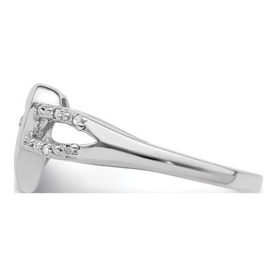 Sterling Silver Diamond Heart Ring – view 4