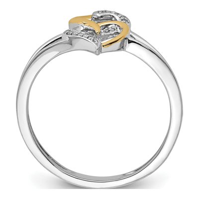 Sterling Silver Diamond Heart Ring – view 3