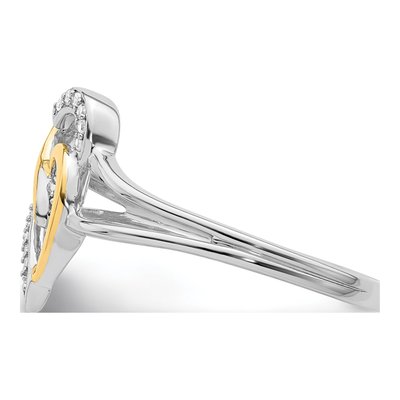 Sterling Silver Diamond Heart Ring – view 4