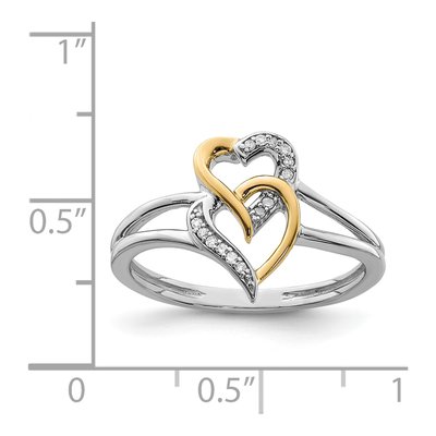 Sterling Silver Diamond Heart Ring – view 5