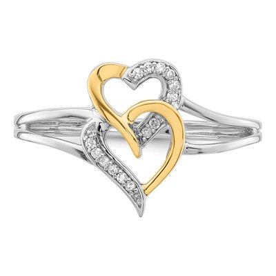 Sterling Silver Diamond Heart Ring – view 6