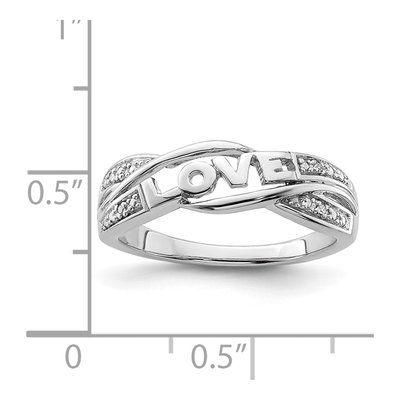 Sterling Silver Diamond LOVE Ring – view 5