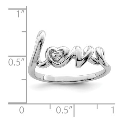 Sterling Silver Diamond LOVE Ring – view 5