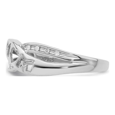 Sterling Silver Diamond MOM Ring – view 4
