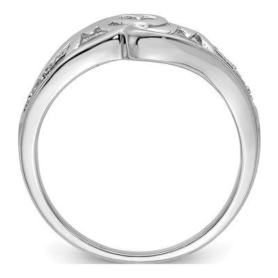 Sterling Silver Diamond Heart MOM Ring – view 3