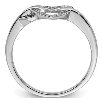 Sterling Silver 1/15 ct tw Diamond Heart Ring – view 3