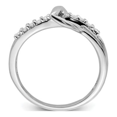 Sterling Silver 1/15 ct tw Diamond Heart Ring – view 3