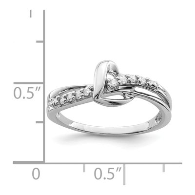 Sterling Silver 1/15 ct tw Diamond Heart Ring – view 5