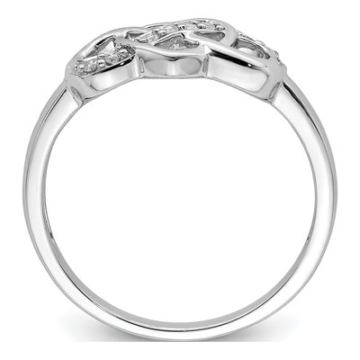 Sterling Silver Diamond Heart Ring – view 3