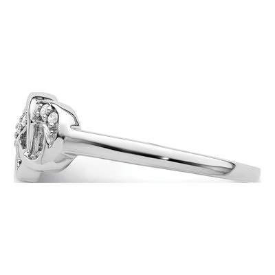 Sterling Silver Diamond Heart Ring – view 4