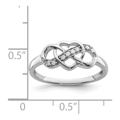 Sterling Silver Diamond Heart Ring – view 5