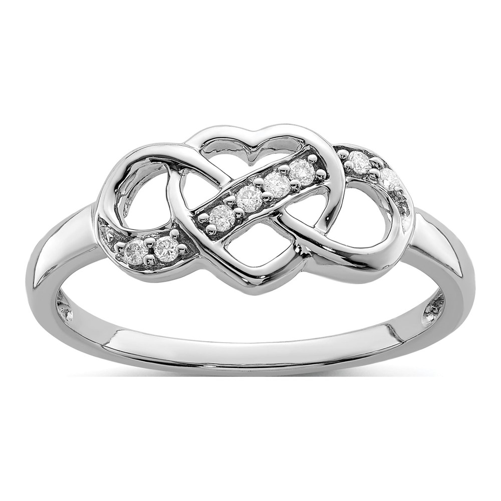 Sterling Silver Diamond Heart Ring