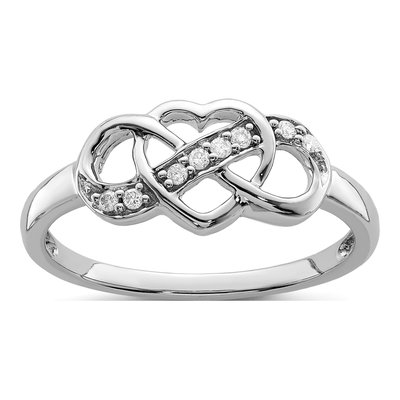 Sterling Silver Diamond Heart Ring