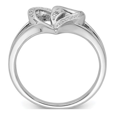 Sterling Silver Diamond Heart Ring – view 3