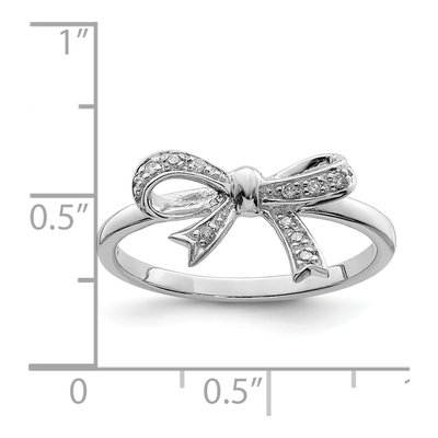 Sterling Silver 1/20 ct tw Diamond Bow Ring – view 4