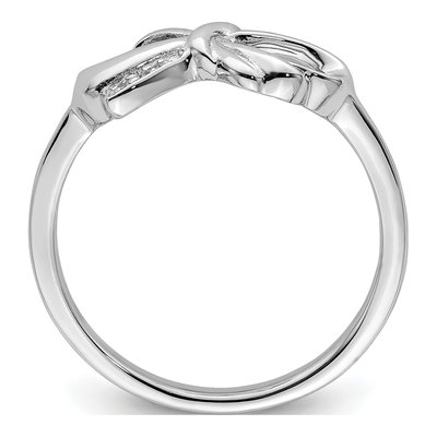 Sterling Silver Diamond Bow Ring – view 3