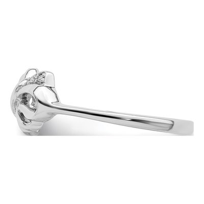 Sterling Silver Diamond Bow Ring – view 4