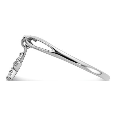 Sterling Silver 1/20 ct tw Diamond Star Dangle Ring – view 4