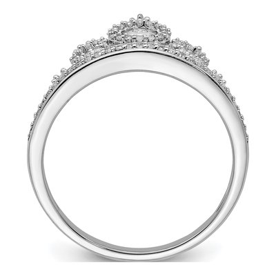 Sterling Silver 0.29 ct tw Diamond Crown Ring – view 3