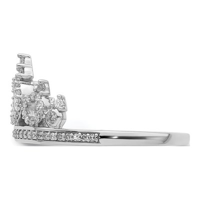 Sterling Silver 0.29 ct tw Diamond Crown Ring – view 4