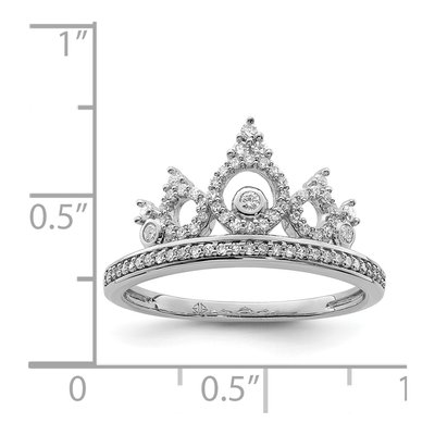 Sterling Silver 0.29 ct tw Diamond Crown Ring – view 5