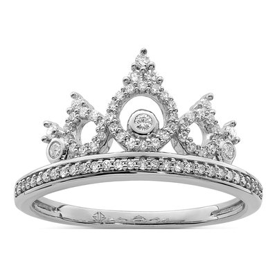 Sterling Silver 0.29 ct tw Diamond Crown Ring