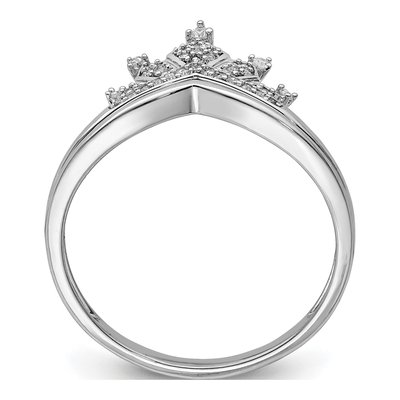 Sterling Silver 1/7 ct tw Diamond Crown Ring – view 3