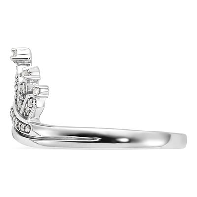 Sterling Silver 1/7 ct tw Diamond Crown Ring – view 4