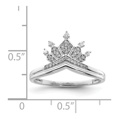 Sterling Silver 1/7 ct tw Diamond Crown Ring – view 5