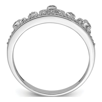 Sterling Silver 1/8 ct tw Diamond Crown Ring – view 3