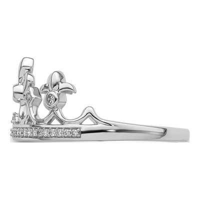 Sterling Silver 1/8 ct tw Diamond Crown Ring – view 4
