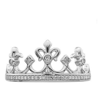 Sterling Silver 1/8 ct tw Diamond Crown Ring – view 6